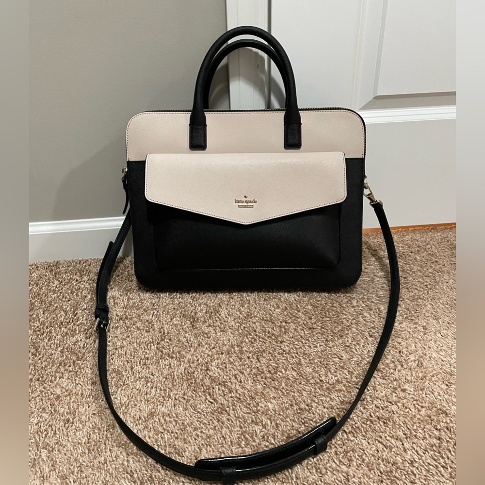 Kate Spade Cream & Black Laptop Bag
